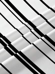 Resyla 女士休闲条纹蝴蝶结印花短袖T恤 - 黑色 - 查看 4