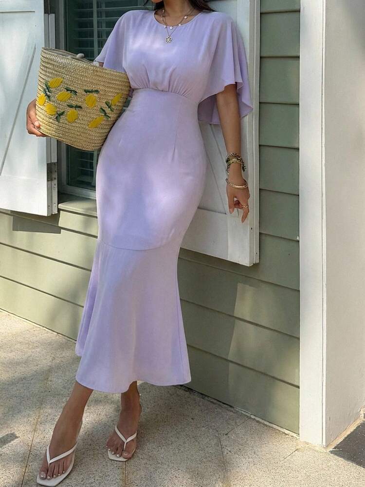 Unique Elegant French Style Waist Cinching Dress For Women Sundress Summer