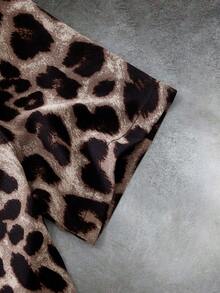 HIMLAND 男士休闲豹纹衬衫，夏季 - 彩色 - 查看 5