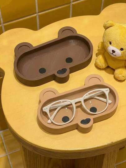 Joivida 1个可爱泰迪熊眼镜框 - 可爱的熊形眼镜框，适合用作眼镜架和桌面配件，家居装饰，小狗雕像摆件，适合客厅、书房、卧室等场所，适合作为圣诞节礼物、情人节礼物、生日礼物。