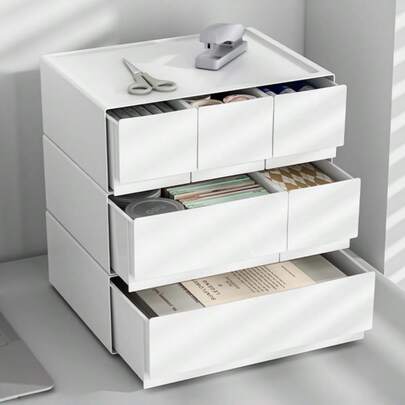 Hộp đựng đồ nhiều ngăn bằng nhựa, hộp sắp xếp đồ dùng trên bàn làm việc, đựng mỹ phẩm, trang sức và các vật dụng linh tinh, có thể điều chỉnh để sử dụng trong phòng ngủ, phòng khách, phòng tắm, ký túc xá.