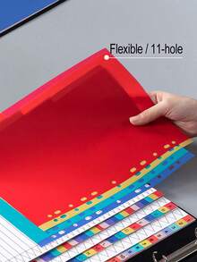 21Sheets A4 Multicolor Numbered Index Dividers, A-YZ Alphabet Dividers, Mixed Color Document Organizers For School Office File Classification & Archive Storage - Multicolor - View 2