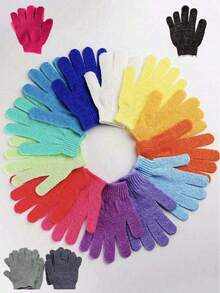 10 pièces/1 pièce Gants exfoliants, convient pour la douche, le SPA, le massage, le gommage corporel. Gants exfoliants moyens pour la douche, le massage SPA, le gommage corporel - Gants exfoliants pour femmes et hommes, gants de douche à double texture pour le gommage corporel, gants exfoliants, linge de toilette naturel pour le corps, outil de nettoyage corporel, décoration de salle de bain bleue, accessoires de salle de bain, organisateur de salle de bain, été - Multicolore - Voir 11