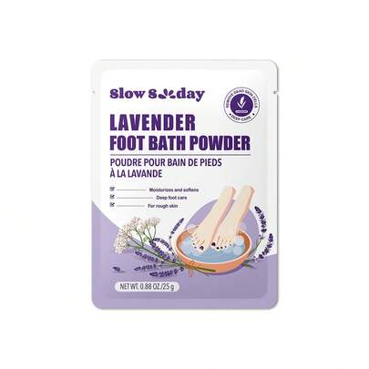 Slow Sunday Lavender Foot Bath Powder, Lavender, Hydrating Moisturizing Revitalizing Exfoliating Footcare, Good Choice For Wedding, Vacation, Beach, Travel EssentialsEaster Gifts, Suitable For Summer Foot Care