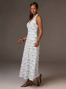 Women's Vacation Casual Starfish & Shell Print Backless Dress,Summer Dresses For Women - Multicolor - View 5