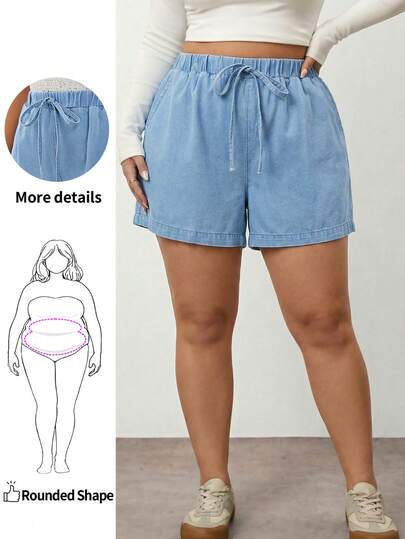 Enliva Plus Size Women Casual Denim Soft And Sexy Shorts For Summer