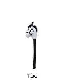 95cm Inflatable Horse Head Stick 4 Packs, PVC Brown/Black/White/Pink, Party & Stage Performance Props, Halloween Christmas Gifts, Outdoor Team Games - Multicolor - View 12