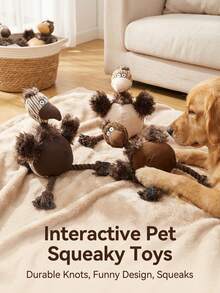 PETSIN 可爱的小鸟毛绒狗狗玩具，内置BB吠叫声，可与狗狗互动玩耍 - 彩色 - 查看 4