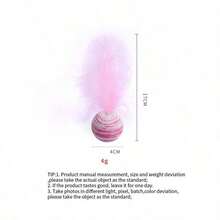 PETSIN Starry Sky Ball With Feather Cat Toy, EVA Stretch, Cat Interactive Play - Multicolor - View 12
