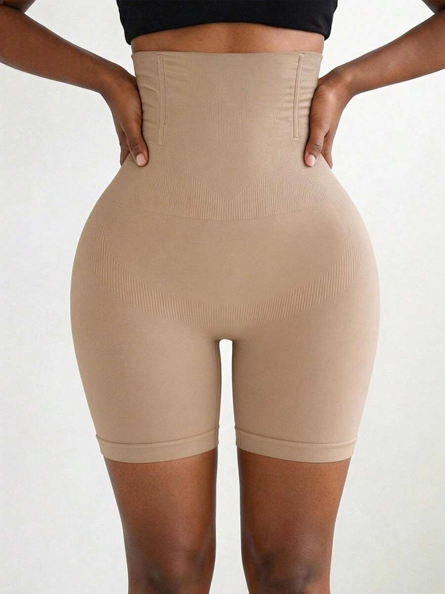 DAZY Solid Wideband Waist Shapewear Bottom - Khaki - View 1