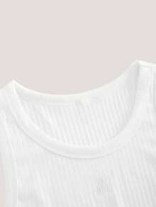 Driftmere Ultra-Comfortable Fit, Men's Minimalist Slim-Fit Embroidered White Tank Top, Spring To Summer Father's Day – A Fathers Day Gift Guide - White - View 6