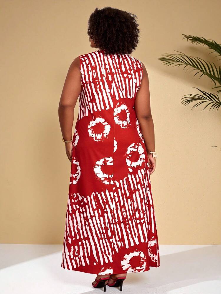 Plus Size Summer Casual Vacation Allover Print V-Neck Slit Back Dress Plus Size Summer Dresses For Women African Dresses For Women Summer Dresses For Holiday Curve  Summer Dress  Summer Outfits Summer Clothes Spring Dress Spring Outfit Women Spring Clothing Country Style For Women Country Dress For Women Vacation Outfits Women  Festival Outfits For Women Beach Outfits For Women