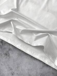 STEELVANCE 男士休闲撞色滚边字母印花短袖T恤，夏季 - 白色 - 查看 5