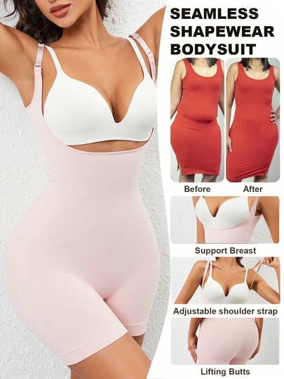 SHAPORA 1 pieza Body de mujer con cintura de soporte sin costuras, cómodo moldeado