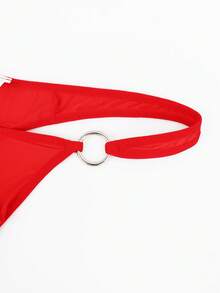 DrisQ Tanga sexy de moda para hombres con bolsillo 3D suave - Rojo - Ver 6