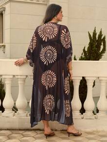 Swim Chiccia Áo kimono nữ mùa hè, kiểu dáng thường ngày, thích hợp đi biển. - màu đen - Xem 2