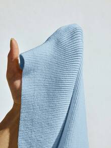Maija Women's Light Blue Sleeveless Solid Color Knit Top,Minimalist Summer Elegant Business Casual Commuting Office Wear For Brunch,Soft Fine Knit Fabric - Blue - View 10
