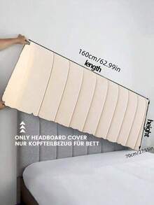 1PC Thick Plush Soft Padded Solid Anticollision Full Wrap Dustproof Headboard Cover Bedroom Home Decor Headboard Protector - White - View 4