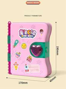 一套粉色魔法日记本玩具，女孩惊喜宝箱和秘密日记本，DIY贴纸和首饰套装，适合女孩的完美生日礼物 - 彩色 - 查看 6