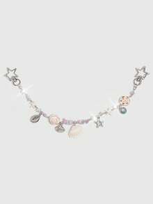 Viva Strut 1Pc Seashell Ornament For A Holiday-Style Starfish Shell Chain Bag, Marine Tail Conch Beach Keychain, Suitable For Matching With A Small Square Bag When Out On Vacation. - Silver - View 7