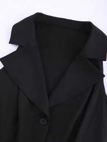 Franclia Bộ vest nữ cỡ lớn, màu trơn, cài cúc phía trước, kiểu dáng thường ngày, thích hợp đi làm, gồm áo gile và chân váy, áo tuxedo nữ, bộ đồ đen nữ, áo tank top đen nữ. - màu đen - Xem 3