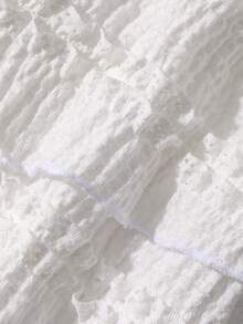 DAZY 3件套女士纹理吊带背心和迷你裙，休闲连体泳衣沙滩装 - 白色 - 查看 7