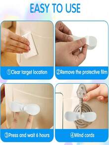 Household Non Perforated Kitchen Appliance Power Cord Storage Winding Device - White - View 4