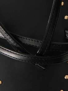 Nöista Sandal đế bằng quai mảnh cá tính với đế đính đinh tán và quai điều chỉnh được - Thoải mái tối ưu cho mọi ngày. - màu đen - Xem 11