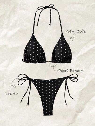 Swim Mod Summer Beach Women's Random Floral Print Side Tie Bikini Set