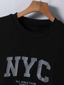 SHEIN Mirajuku 男童印花黑色短袖T恤和米色工装裤两件套休闲套装，春夏款 - 灰色 - 查看 5