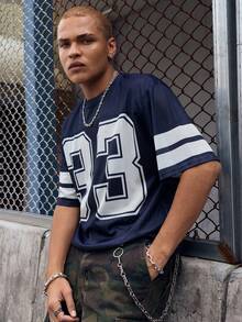 EVRINFINITE Camiseta casual de manga corta con cuello redondo y estampado de números para hombre, verano - Multicolor - Ver 8