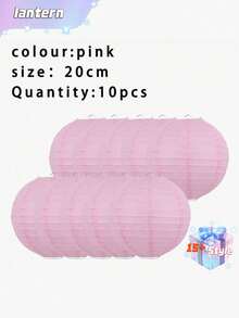 SHEIN Bộ 10 đèn lồng giấy, đường kính 20cm/7.87in, đèn lồng tròn treo vườn nhỏ, đèn lồng giấy hình cầu có thể gấp gọn, không cần điện, có thể gấp lại và cất giữ. - đèn lồng giấy - Xem 17
