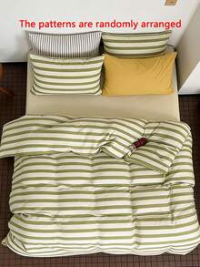 Joivida Bộ ga trải giường kẻ sọc phong cách Boho cỡ King màu be kem (2/3 món) - Chất liệu mềm mại như vải lanh | 1 ga trải giường + 1/2 vỏ gối (không kèm ruột chăn) với họa tiết kẻ sọc xám, thoáng khí, chất liệu 100% cotton đã qua xử lý, kiểu dáng trang trại, cỡ King. - Nhiều màu - Xem 9