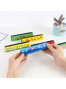 1pc/5pcs/3pcs 12 Styles Harmonica, 16-Hole Double Row Portable Cartoon Harmonica, Musical Instrument Toy Gift For Adult Beginner (Random Style & Color) - Multicolor - View 7