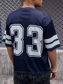 EVRINFINITE Camiseta casual de manga corta con cuello redondo y estampado de números para hombre, verano - Multicolor - Ver 6