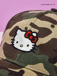 HELLO KITTY AND FRIENDS | Joivida Ladies Camouflage Print Cartoon Embroidered Baseball Cap - Army Green - View 2