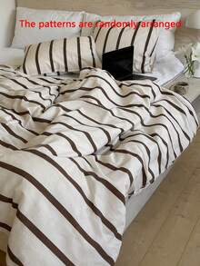 Joivida 波西米亚条纹被套套装，米色/奶油色，特大号（2/3 件套） - 亚麻般柔软质感 | 1 个被套 + 1/2 个枕套（不含被芯），灰色条纹图案，透气农舍风格床上用品，100% 水洗棉条纹床上用品，特大号 - 彩色 - 查看 11