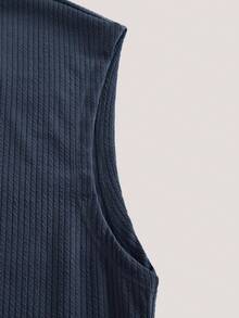 Driftmere Men's Solid Color Stand Collar Casual Versatile Summer Tank Top - Grey - View 3