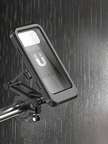 1PC Magnetic Waterproof Retractable Rainproof Motorcycle Phone Mount ABS Material Bike Electric Bicycle Navigation Stand Holder Compatible With IPhone Android Smartphones Birthday Gift For Men Dad Husband Friend Outdoor Cycling Sports Motorcycle Accessories - Black - View 5