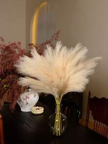 100/50/30/20/10/3/1 Faux Pampas Grass, Pompas, Pampas Grass, Pampas Grass For Floor Vase, Pampas Grass Decor For Vase Fillers, Boho Rustic Farmhouse Home Decor,Wedding Party Decor, Valentine's Day, Gift Gifts Birthday Graduation,Fall Decor,Autumn(97cm Is Suitable For Floor Vases, 55cm Is Suitable For Tabletop Vases.) - Beige - View 3