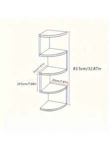 1pc Black/White 5-Tier Corner Shelf, Wall-Mounted Triangular Storage Rack, Corner Shelf, Tiered Bookshelf, Kitchen Storage, Multi-Layer Corner Rack - Multicolor - View 6