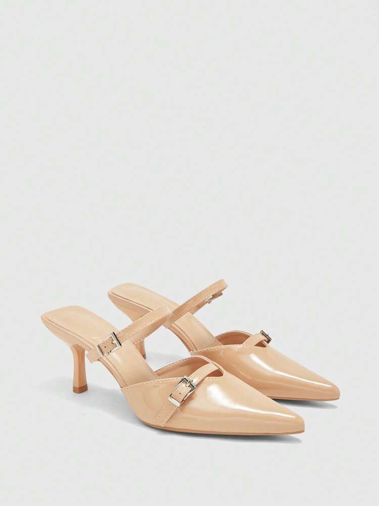 CUCCOO BIZCHIC Women's Pointed-Toe Buckle Design Everyday Versatile And Stylish High Heels