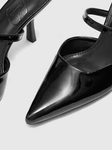 CUCCOO BIZCHIC Tacones altos de diseño con hebilla de punta fina para uso diario de mujeres - Negro - Ver 5