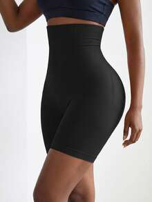 DAZY Ribbed Knit Shapewear Shorts - Black - View 7