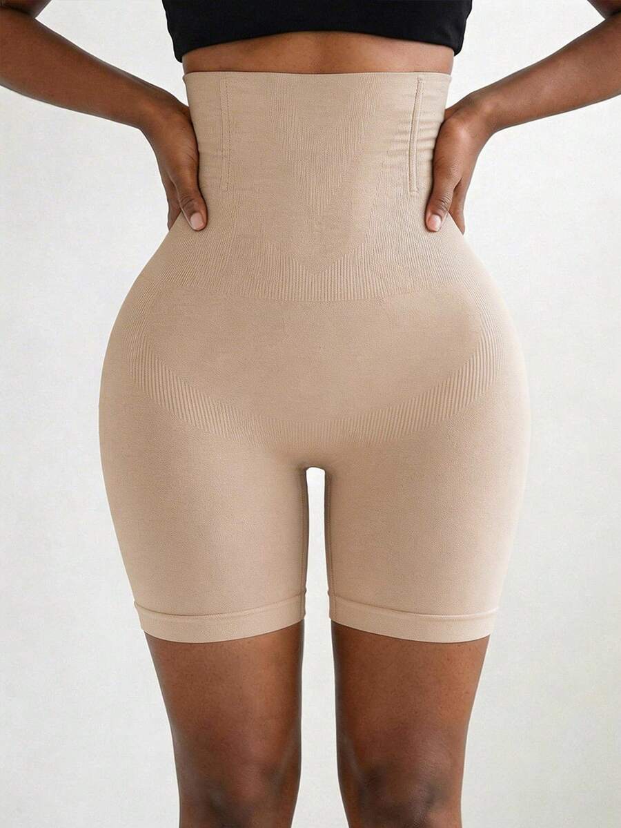 DAZY High Waisted Shapewear Shorts,Back To School Clothes - Beige - View 1