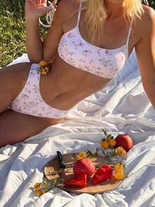 Swim Mod Bộ bikini họa tiết hoa nhí mùa xuân/hè mới về, trang phục mùa hè cho nữ. - Nhiều màu - Xem 4