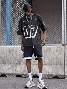 EVRINFINITE 男士嘻哈 #07 印花短袖T恤 - 黑色 - 查看 8