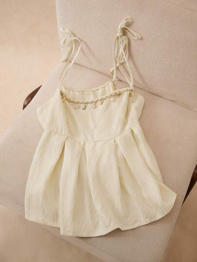 Elaquor Plus Size Casual Pendant Decor Camisole