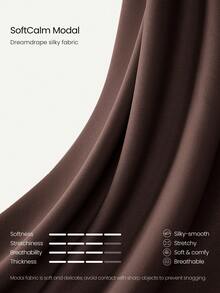 GLOWMODE 30" Regular SoftCalm Modal Silk Touch Wide Leg High Waist Lounge Pants With Side Pockets Daily Casual Spring Summer - Chocolate Brown - View 7