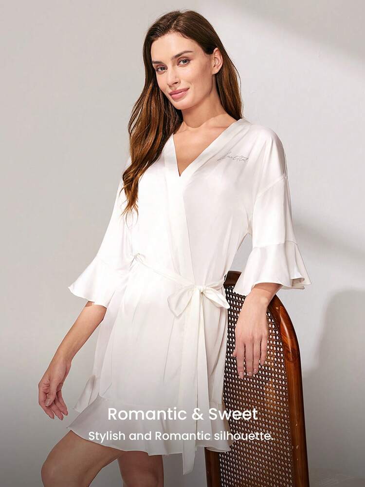 Luxe White Satin Robe